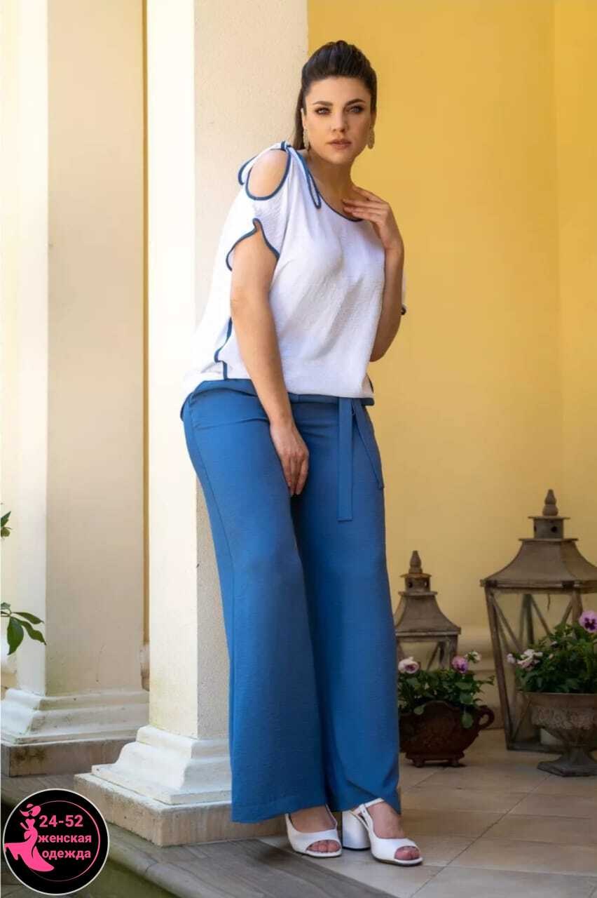 andina 915 черный+белый, брючный комплект,брючный комплект,костюм с брюками,женский костюм с брюками,брюки женские повседневные