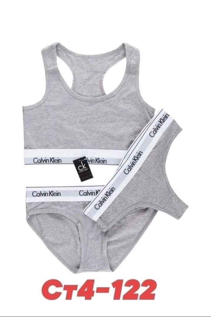 комплект нижнего белья calvin klein,комплект нижнего белья кельвин кляйн женское 3в1,комплект белья calvin klein,женский серый комплект белья calvin klein,набор нижнего белья calvin klein
