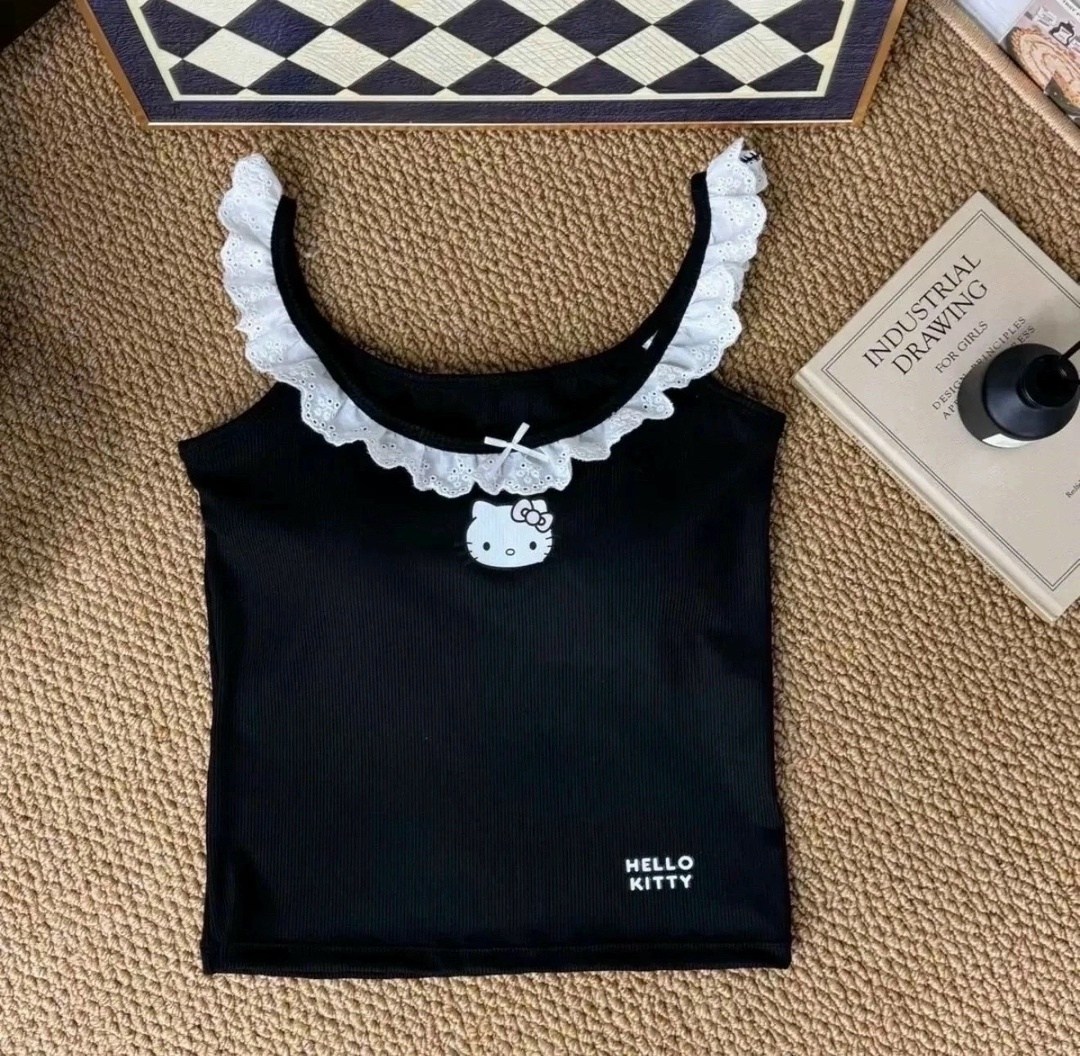 женская майка,топик с хеллоу китти,hello kitty одежда,hello kitty clothes,летние майки