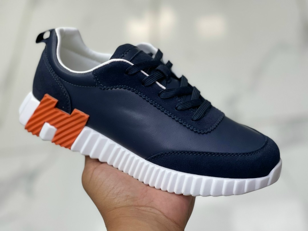 мужские кроссовки hermes,hermes темно-синие кожаные низкие кроссовки,кроссовки hermes,,hermes синие кожаные низкие кроссовки