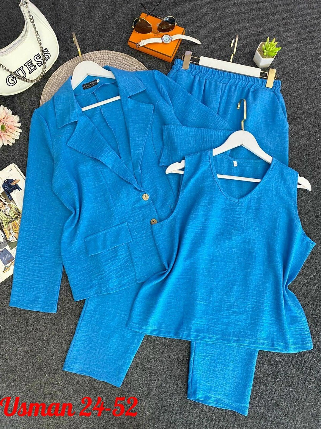 костюм брючный 24220 голубой aira style,брючный костюм aira style 24220 голубой тройка,брючные костюмы на озоне для женщин,брючный костюм,брючный костюм ninele 5959 небесный