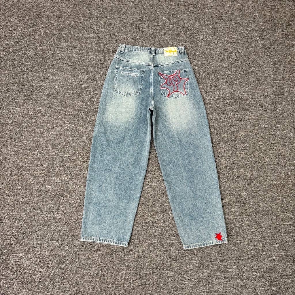 mm6 maison margiela kids широкие джинсы с логотипом синий,джинсы широкие,hound denim jeans washed indigo,мужские джинсы,одежда джинсы