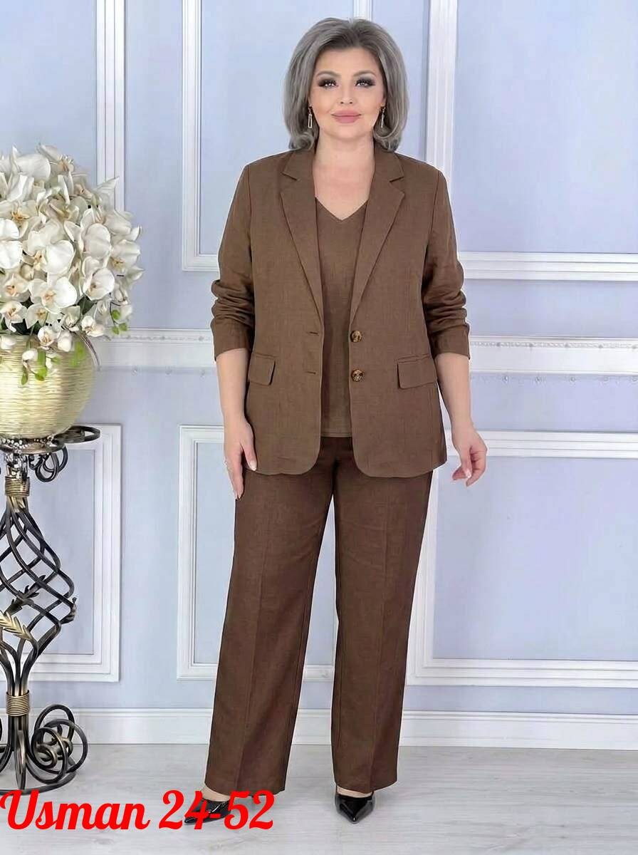 костюм брючный 24220 голубой aira style,брючный костюм aira style 24220 голубой тройка,брючные костюмы на озоне для женщин,брючный костюм,брючный костюм ninele 5959 небесный
