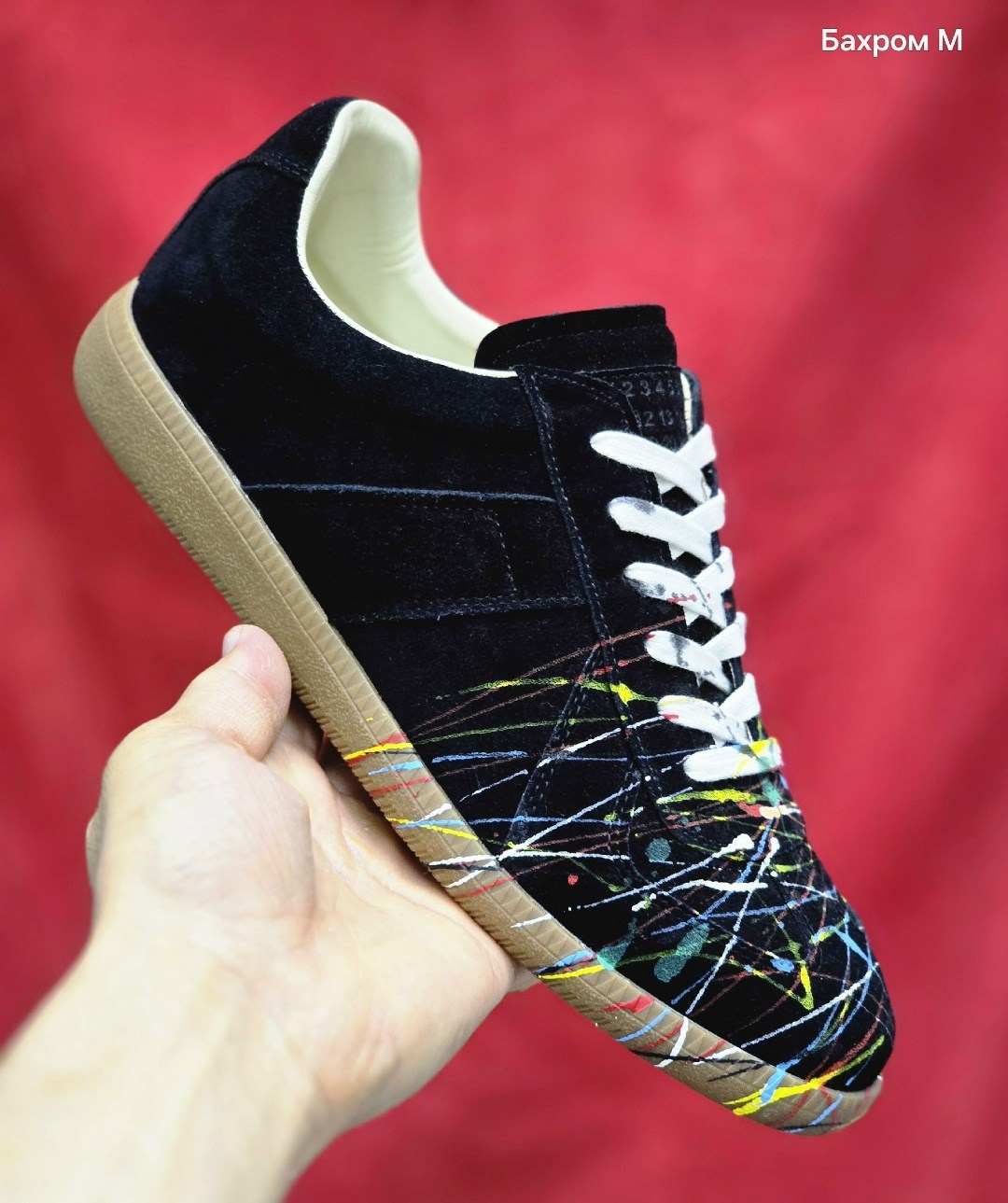 кроссовки maison margiela replica,бело-синие кроссовки replica maison margiela,,кроссовки maison margiela,кроссовки maison margiela replica 'paint splatter - white indigo'