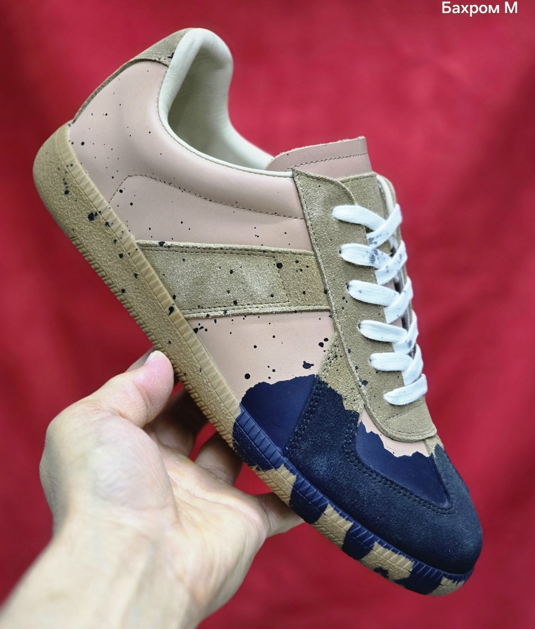 кроссовки maison margiela replica,бело-синие кроссовки replica maison margiela,,кроссовки maison margiela,кроссовки maison margiela replica 'paint splatter - white indigo'