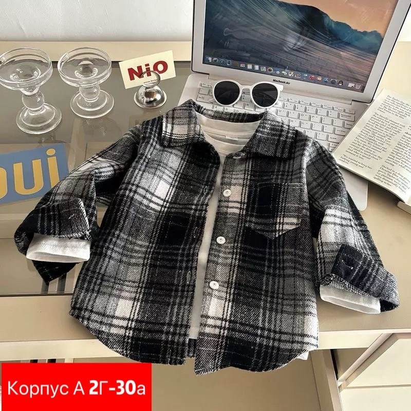 рубашка детская утепленная,рубашка в клетку,рубашка для мальчиков,рубашка теплая,рубашка теплая детская