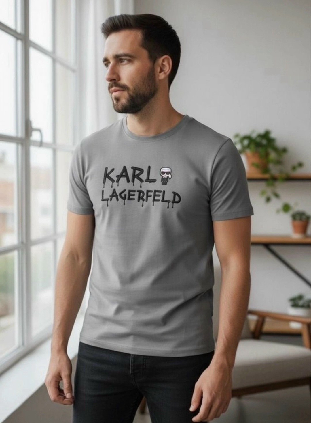 футболка karl lagerfeld,хлопковая футболка karl lagerfeld,футболка мужская белая,футболка мужская,футболка карл лагерфельд мужская