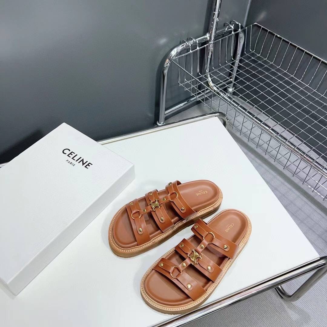 шлепки celine,обувь,женские сандалии,шлепанцы женские,кожаные шлепанцы