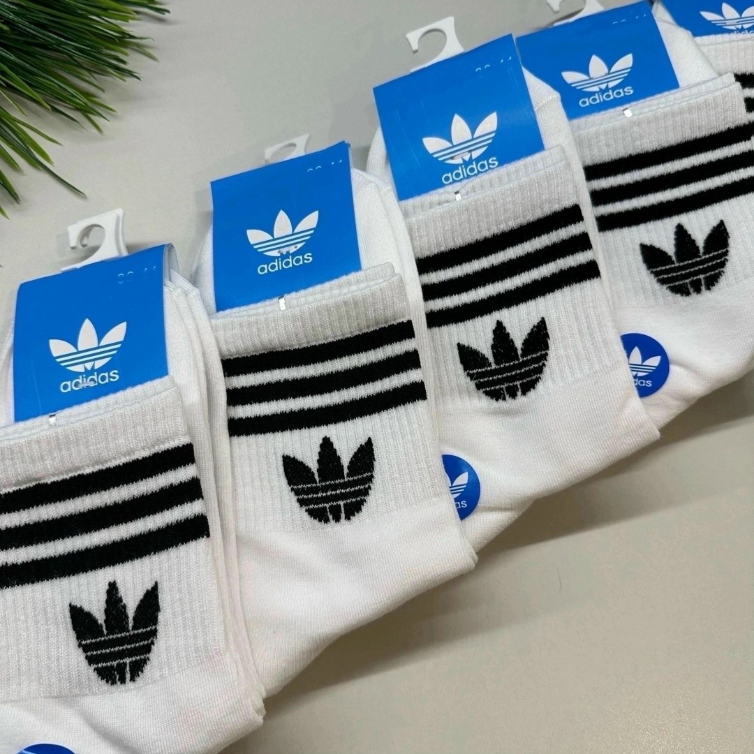 комплект носков adidas,носки мужские adidas,набор белых носков adidas,носки adidas,носки адидас белые высокие