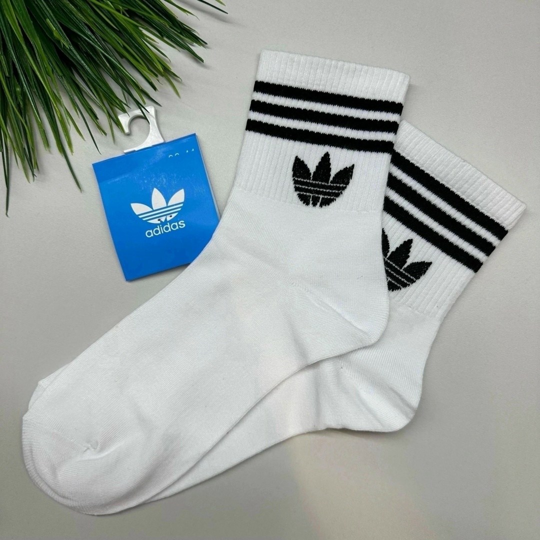комплект носков adidas,носки мужские adidas,набор белых носков adidas,носки adidas,носки адидас белые высокие