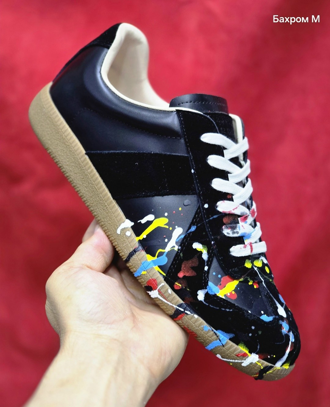 кроссовки maison margiela replica,бело-синие кроссовки replica maison margiela,,кроссовки maison margiela,кроссовки maison margiela replica 'paint splatter - white indigo'
