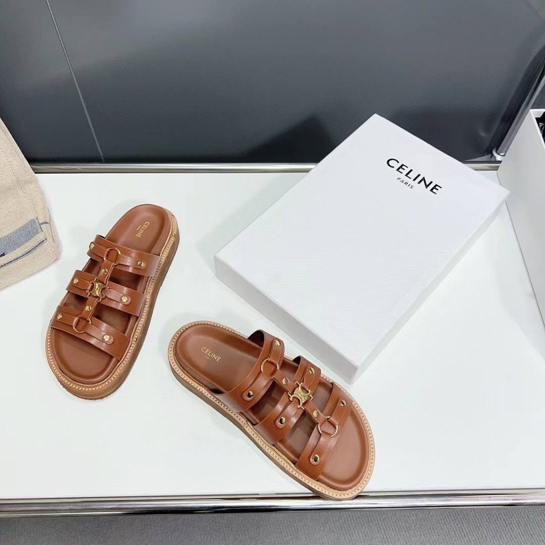 шлепки celine,обувь,женские сандалии,шлепанцы женские,кожаные шлепанцы