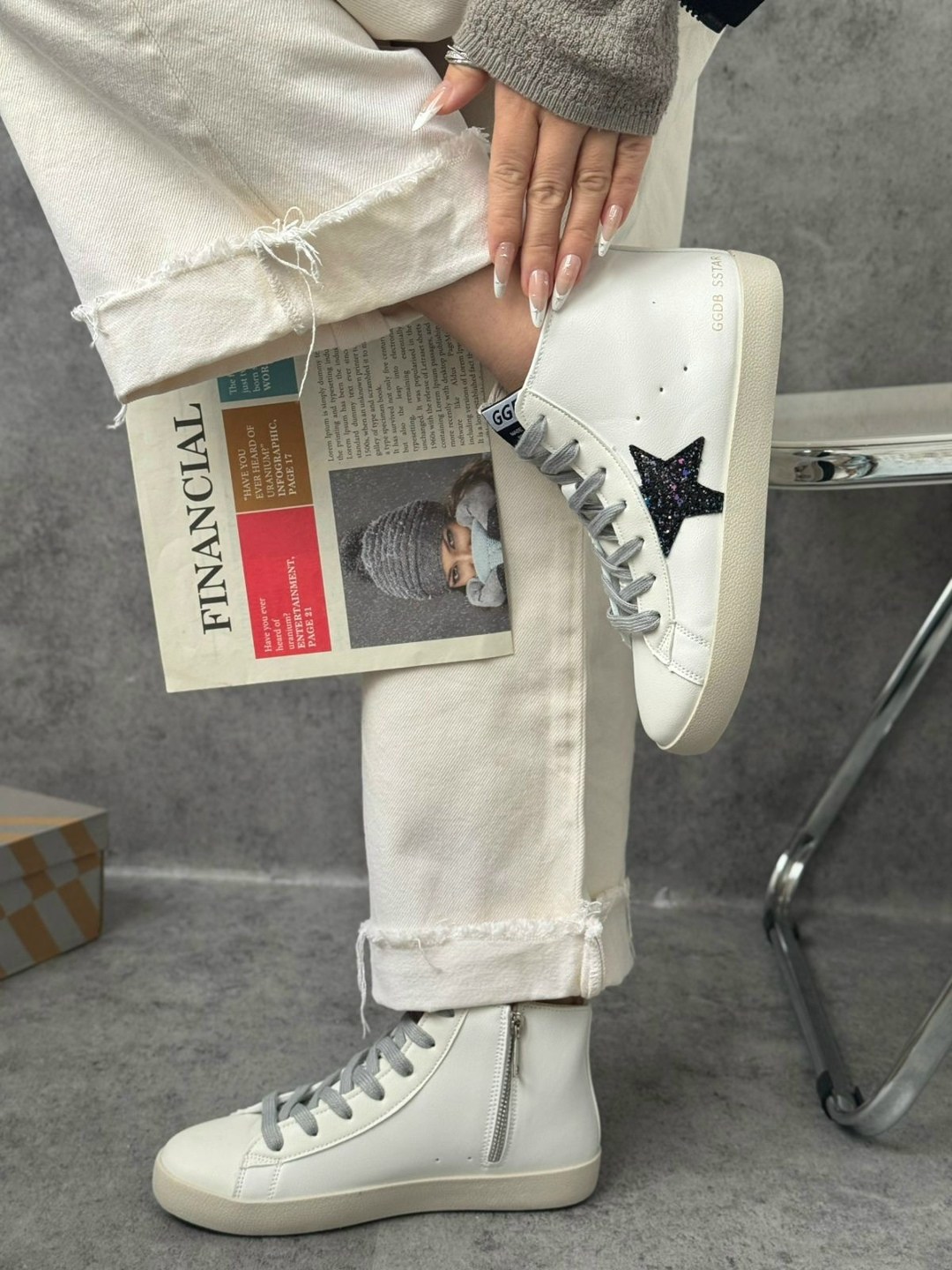 ,golden goose sneakers,golden goose кожаные кроссовки francy penstar белый,женская ,кроссовки golden goose