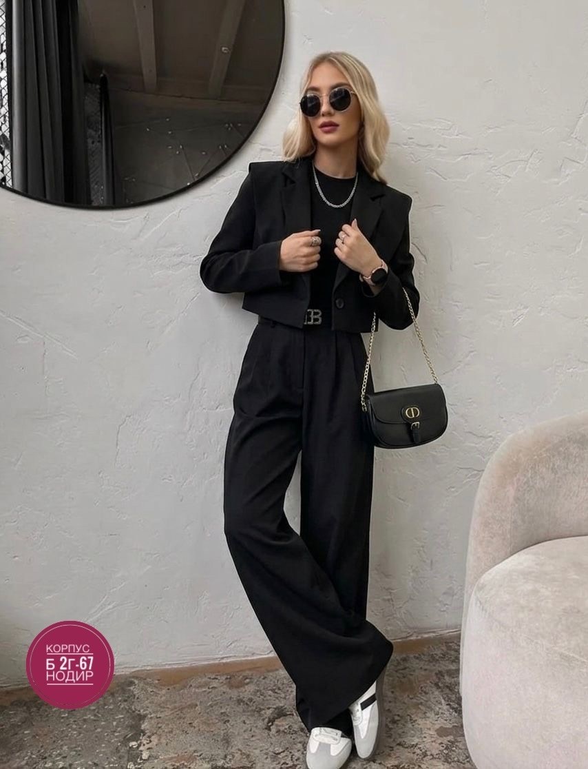 брючный костюм,костюм брючный с укороченным пиджаком juma fashion,женский брючный костюм с укороченным пиджаком и брюками палаццо,костюм женский брючный деловой офисный комплект с пиджаком,брючный кос
