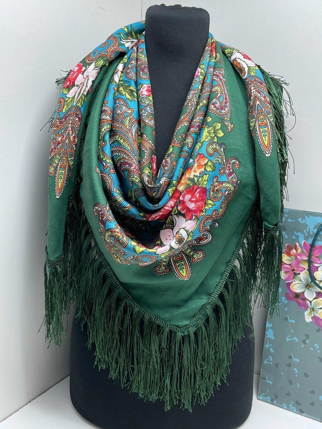 женский шерстяной платок,платок русский народный,платок lux fashionset 301172,платок fashionset,платок русские узоры