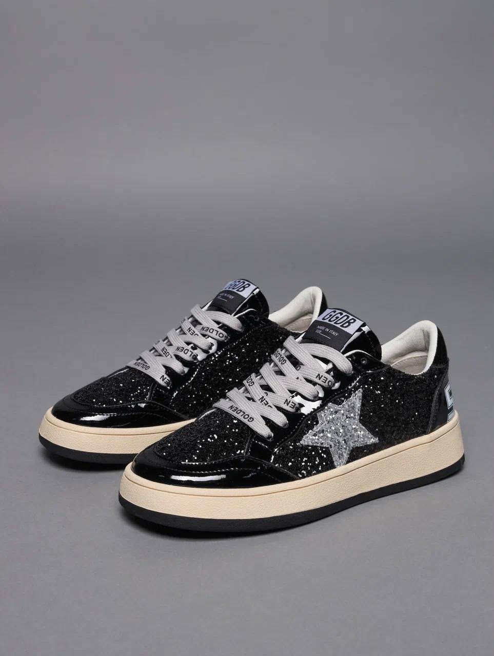 кроссовки golden goose с пайетками на платформе,,голден гус кеды черные,кроссовки golden goose,кроссовки golden goose из натуральной кожи с камнями