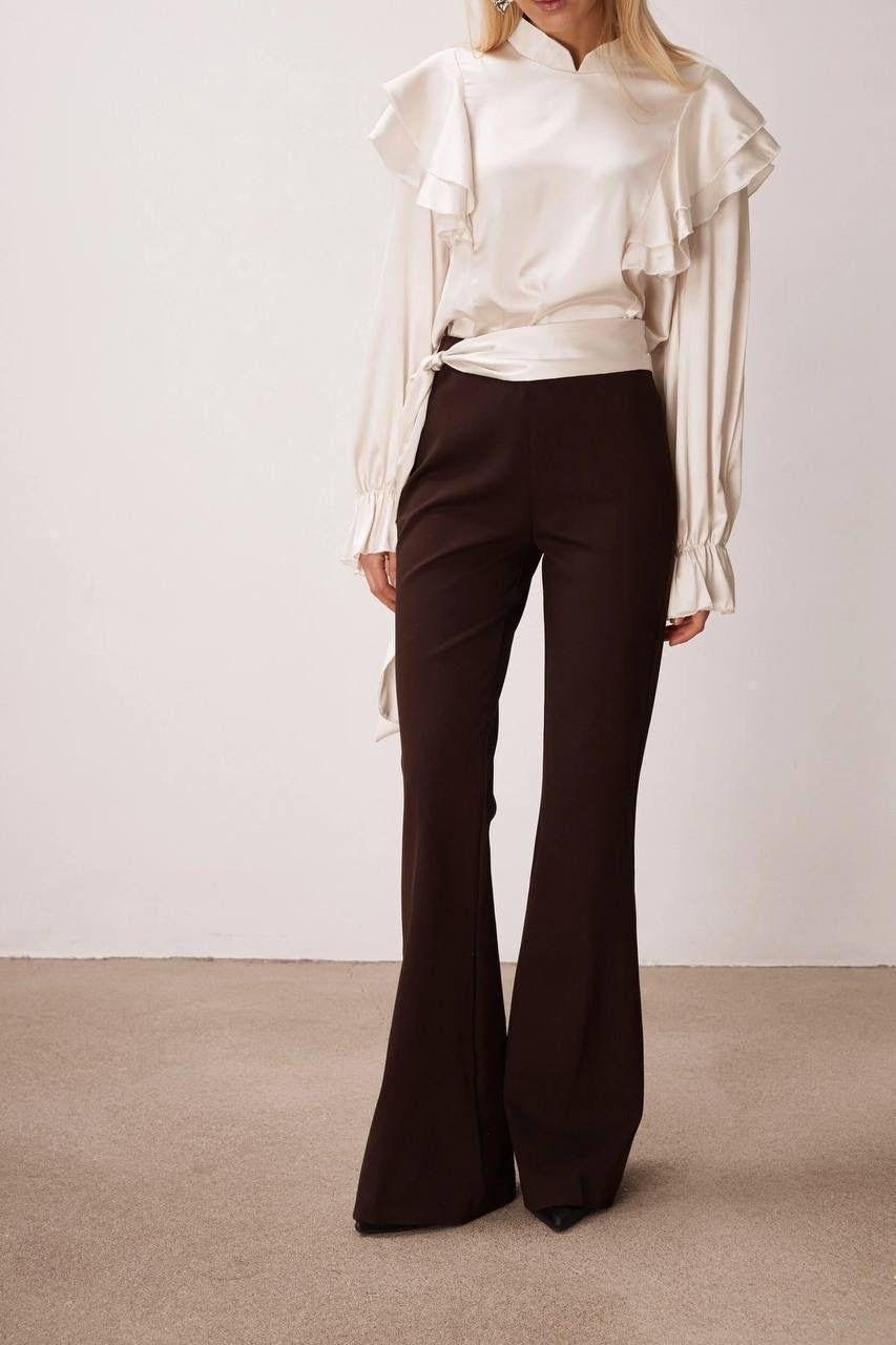 брюки с блузкой,широкие брюки,модные блузы,брюки для женщин,бежевые брюки