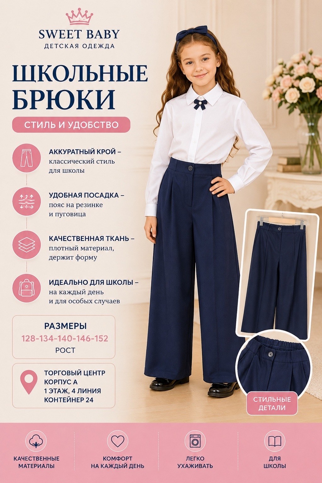 брюки палаццо школьные для девочек,брюки для девочки палаццо школьные с простроченной стрелкой,брюки школьные 128 170 рост,брюки школьные широкие классические для девочки,школьные брюки для девочки, ц