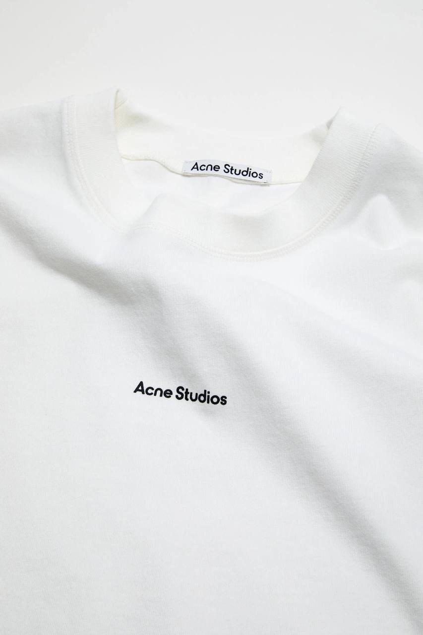 acne studios футболка,свободная футболка,футболка мужская,белая футболка с логотипом,мужская летняя футболка