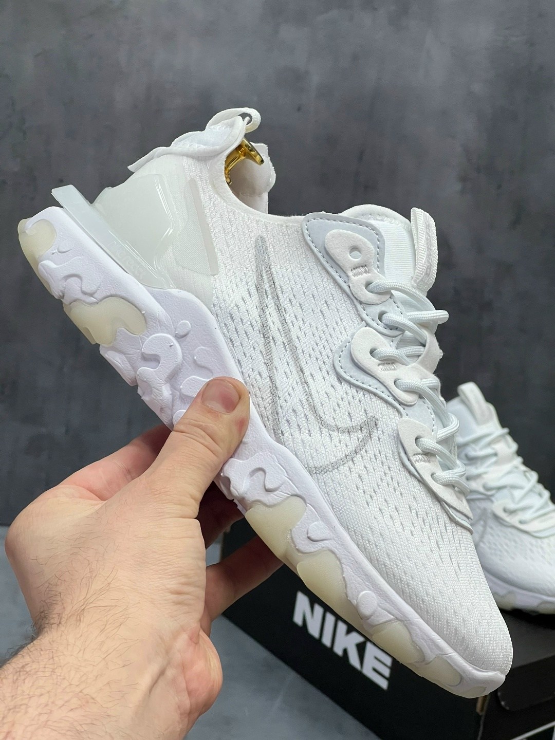 кроссовки мужские nike react vision белые,nike react vision white,кроссовки nike react vision,кроссовки nike sportswear react vision white/light smoke grey,кроссовки nike react