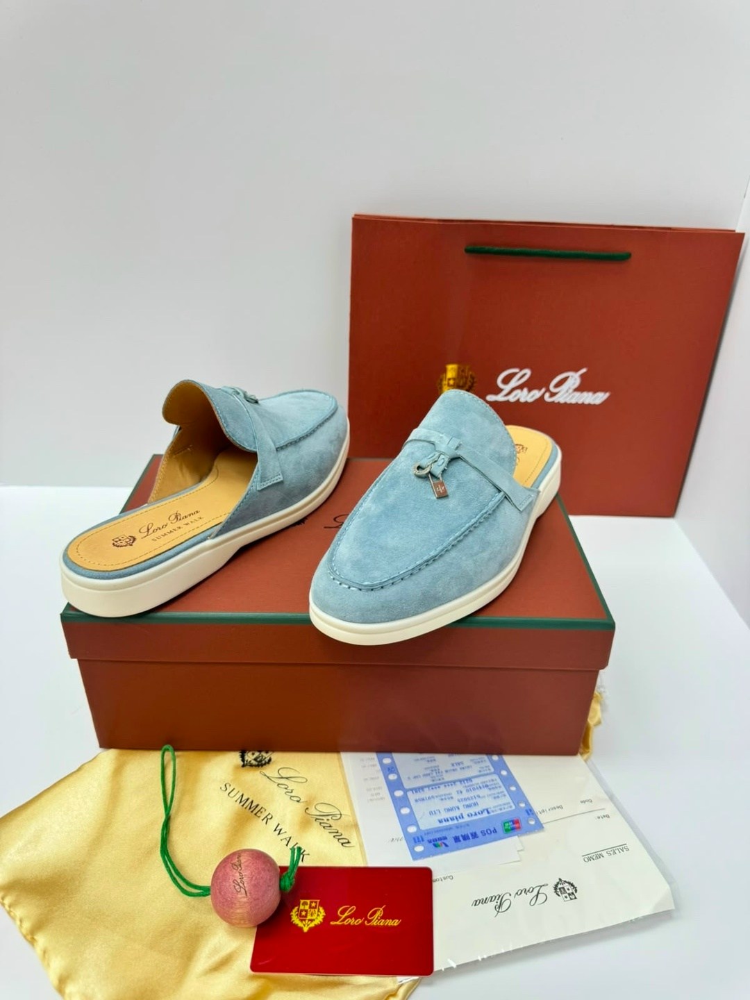 ,мюли loro piana,loro piana лоферы,женские замшевые мюли loro piana голубые,замшевые мюли