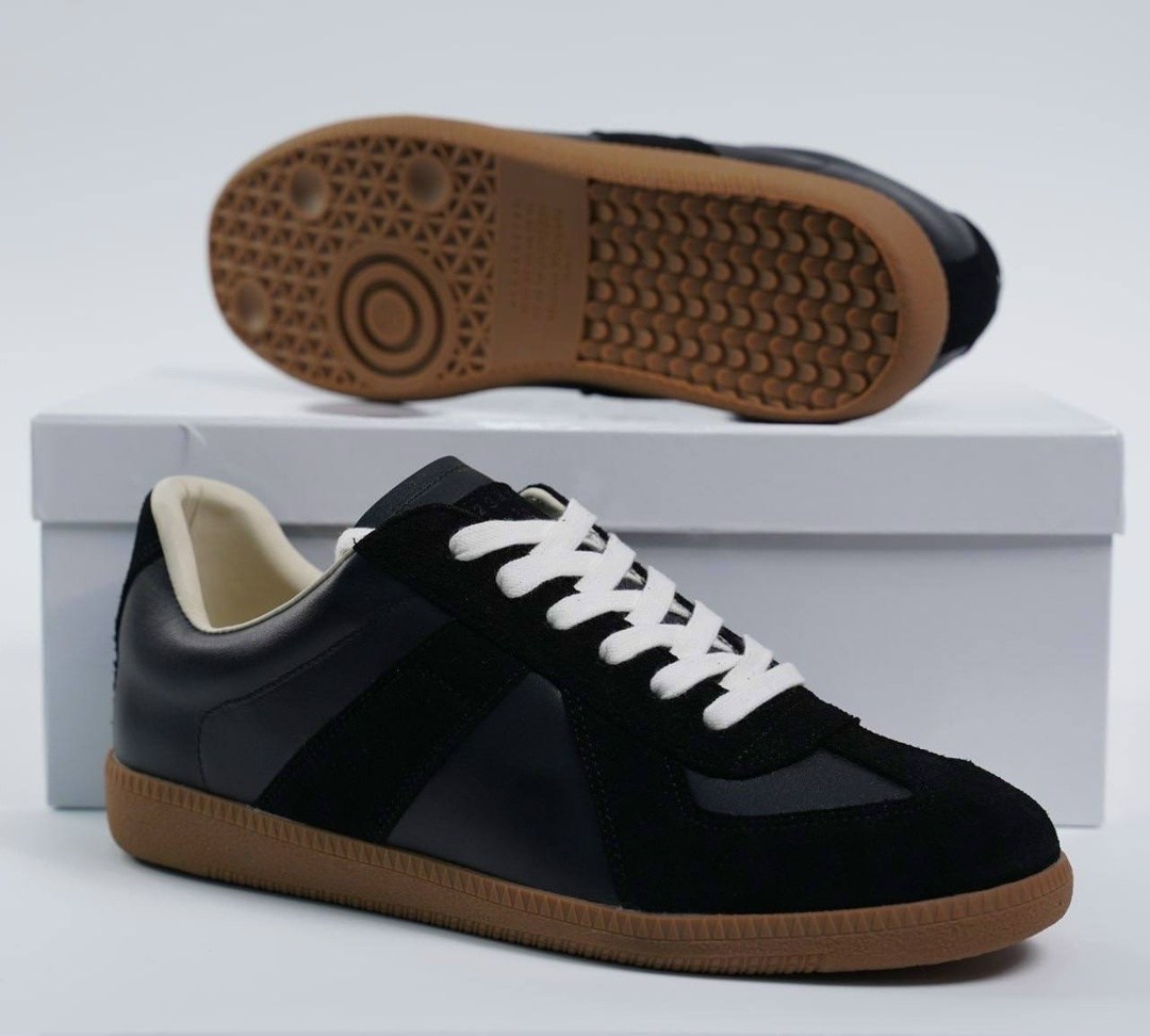 кроссовки maison margiela replica "black/brown",кроссовки maison margiela,кроссовки кожаные maison margiela replica черный,кроссовки maison margiela replica,maison margiela кеды
