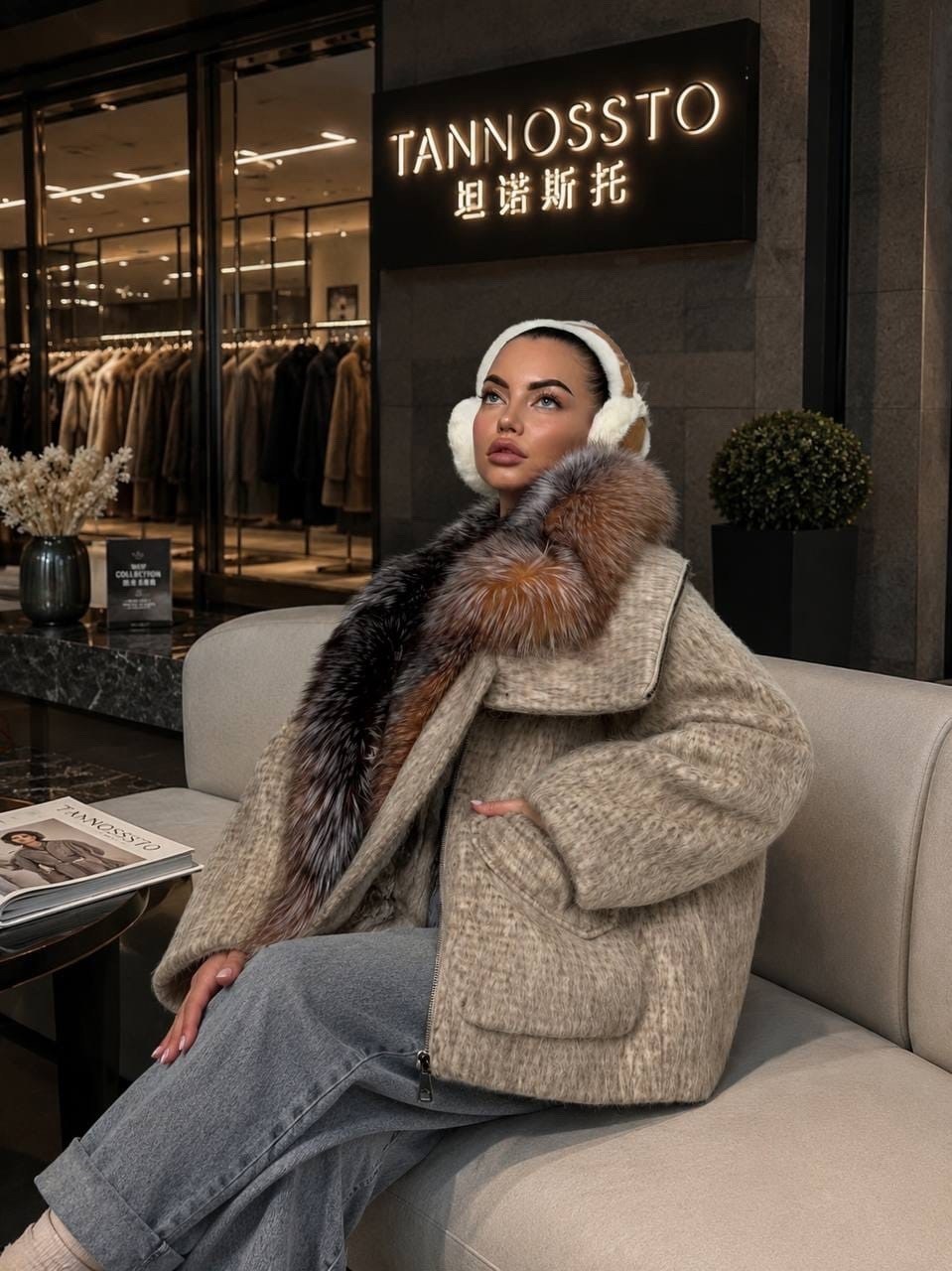 женский пуховик с натуральным мехом max mara premium,зимняя куртка-пальто оверсайз v8oss,пуховики с мехом,пуховики оверсайз,меховая куртка