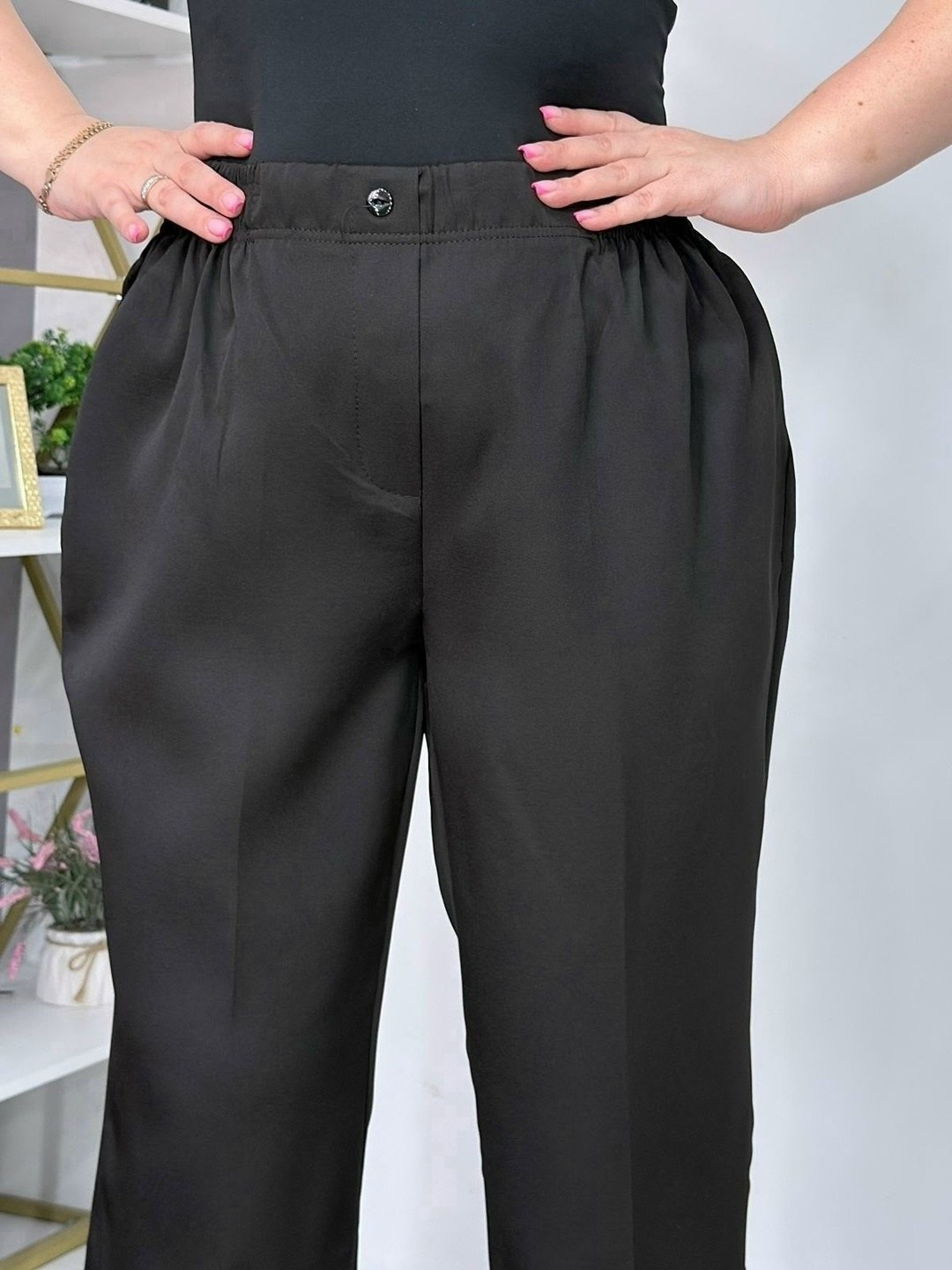 брюки anastasia mak 1270-4 черный,брюки классические офисные me lady 264756960,зауженные брюки,женские брюки,брюки прямые