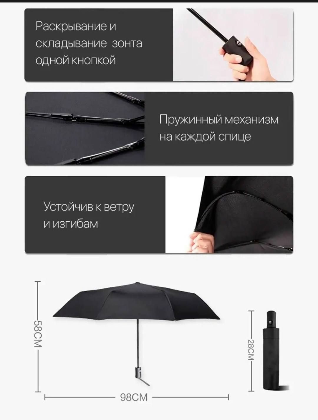 зонт полный автомат,зонт 3 сложения,зонт складной автоматический,зонт мужской,зонт автоматический