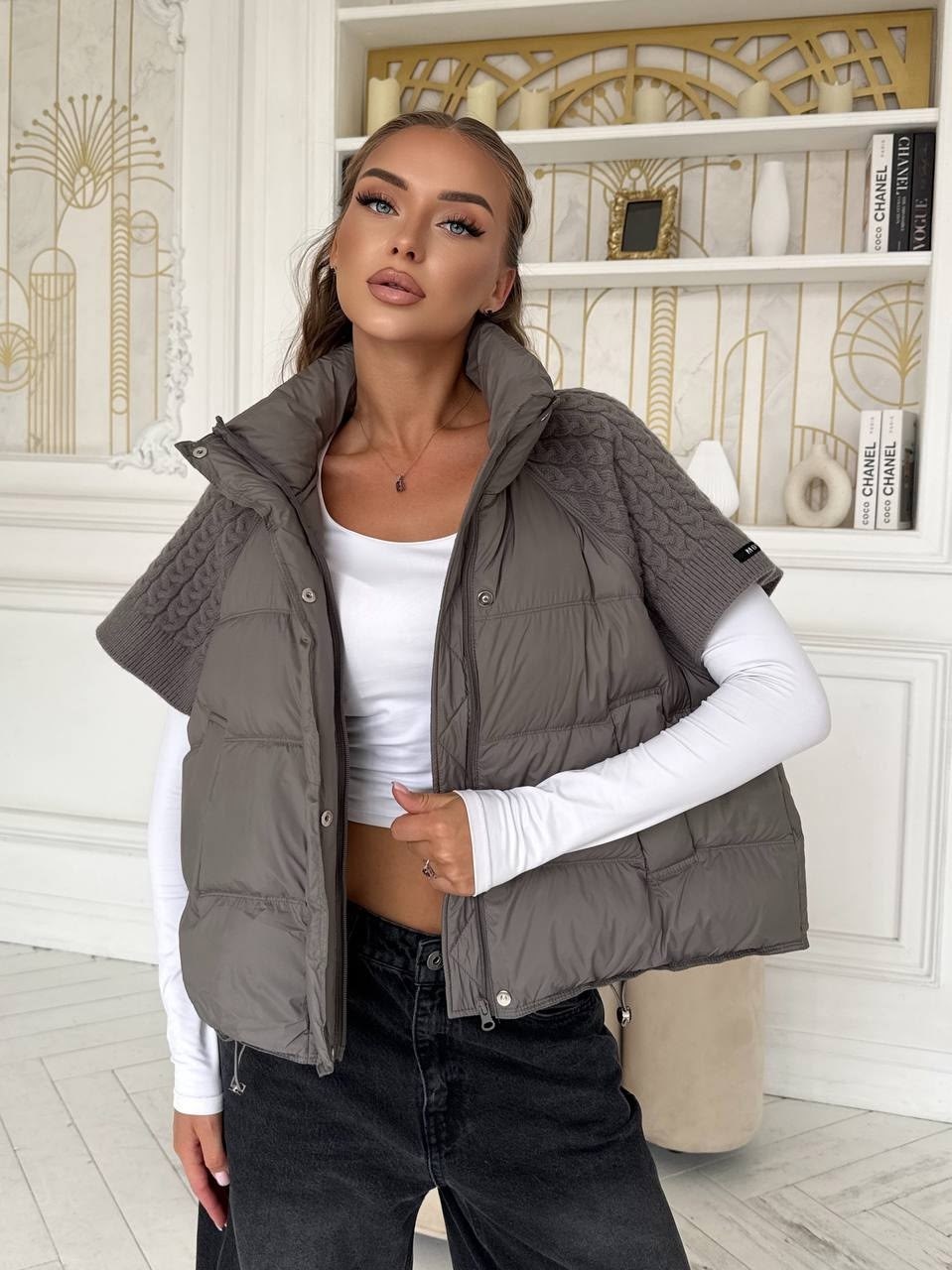 жилет утепленный женский hbm store,жилетка женская,жилеты,жилетка,жилетка теплая