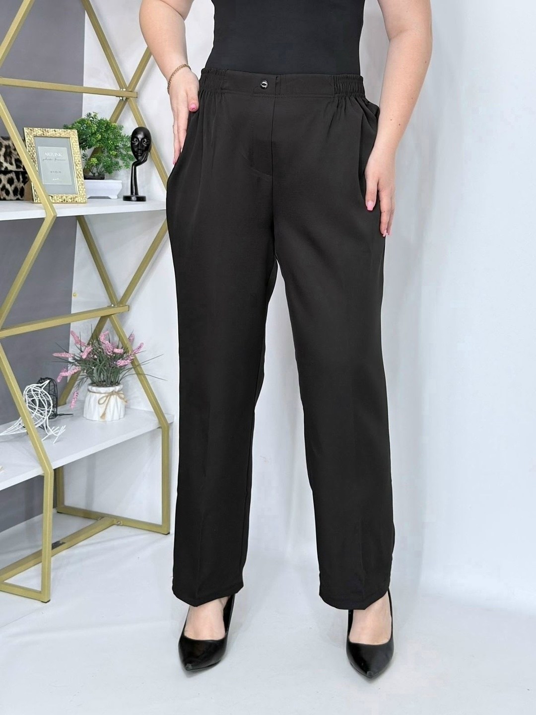 брюки anastasia mak 1270-4 черный,брюки классические офисные me lady 264756960,зауженные брюки,женские брюки,брюки прямые