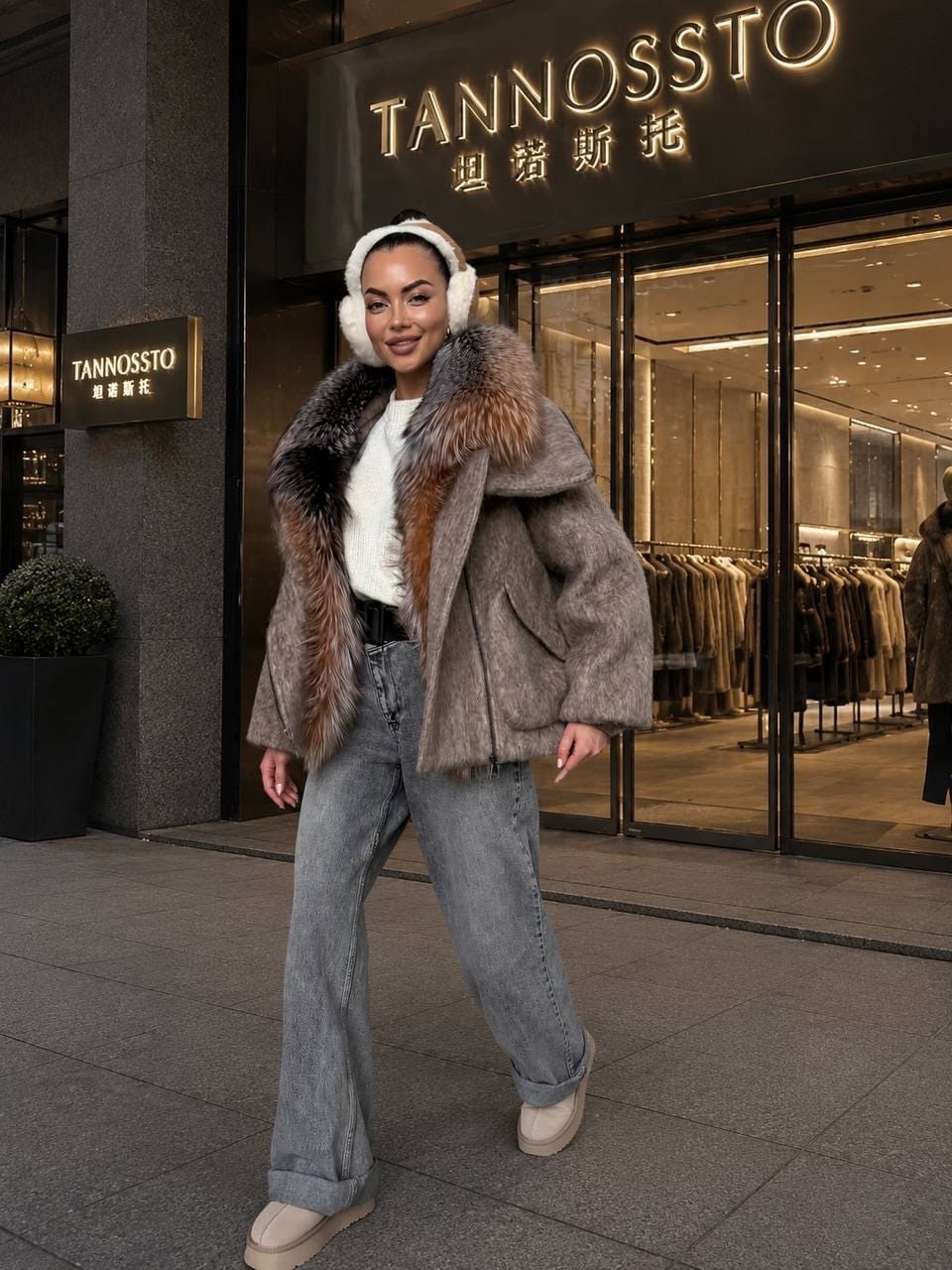 женский пуховик с натуральным мехом max mara premium,зимняя куртка-пальто оверсайз v8oss,пуховики с мехом,пуховики оверсайз,меховая куртка