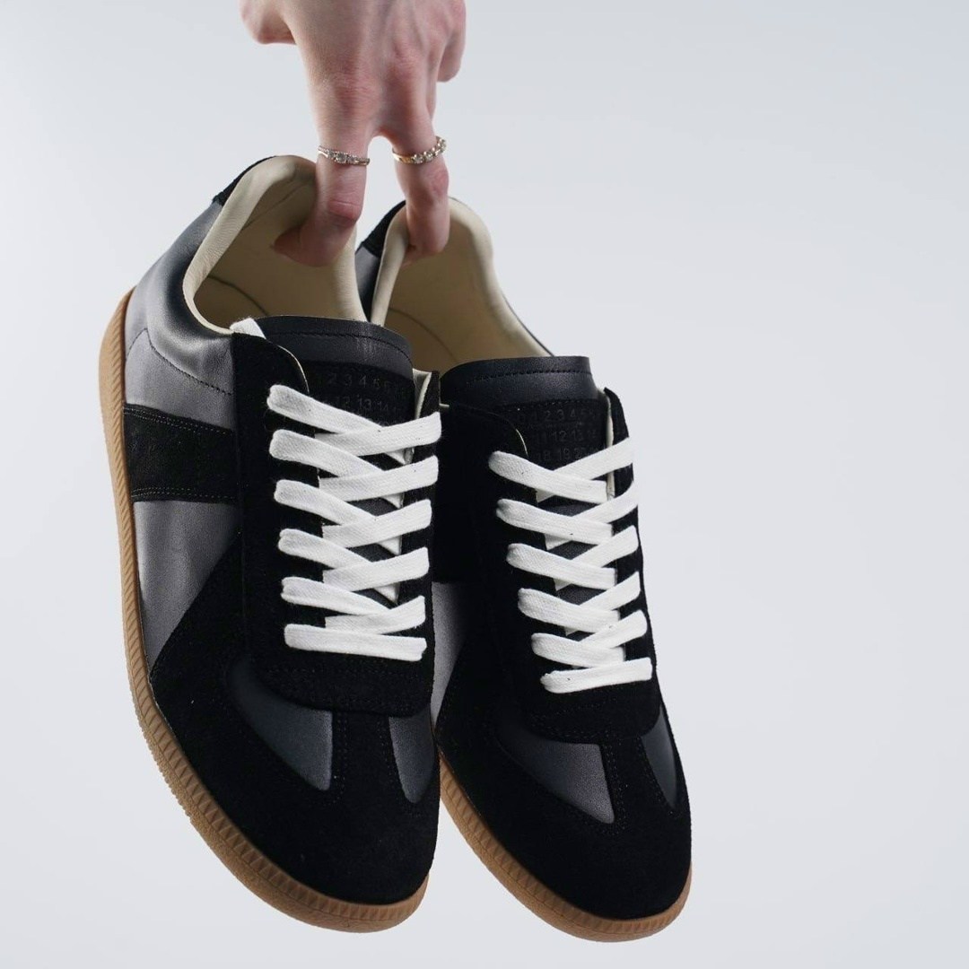 кроссовки maison margiela replica "black/brown",кроссовки maison margiela,кроссовки кожаные maison margiela replica черный,кроссовки maison margiela replica,maison margiela кеды