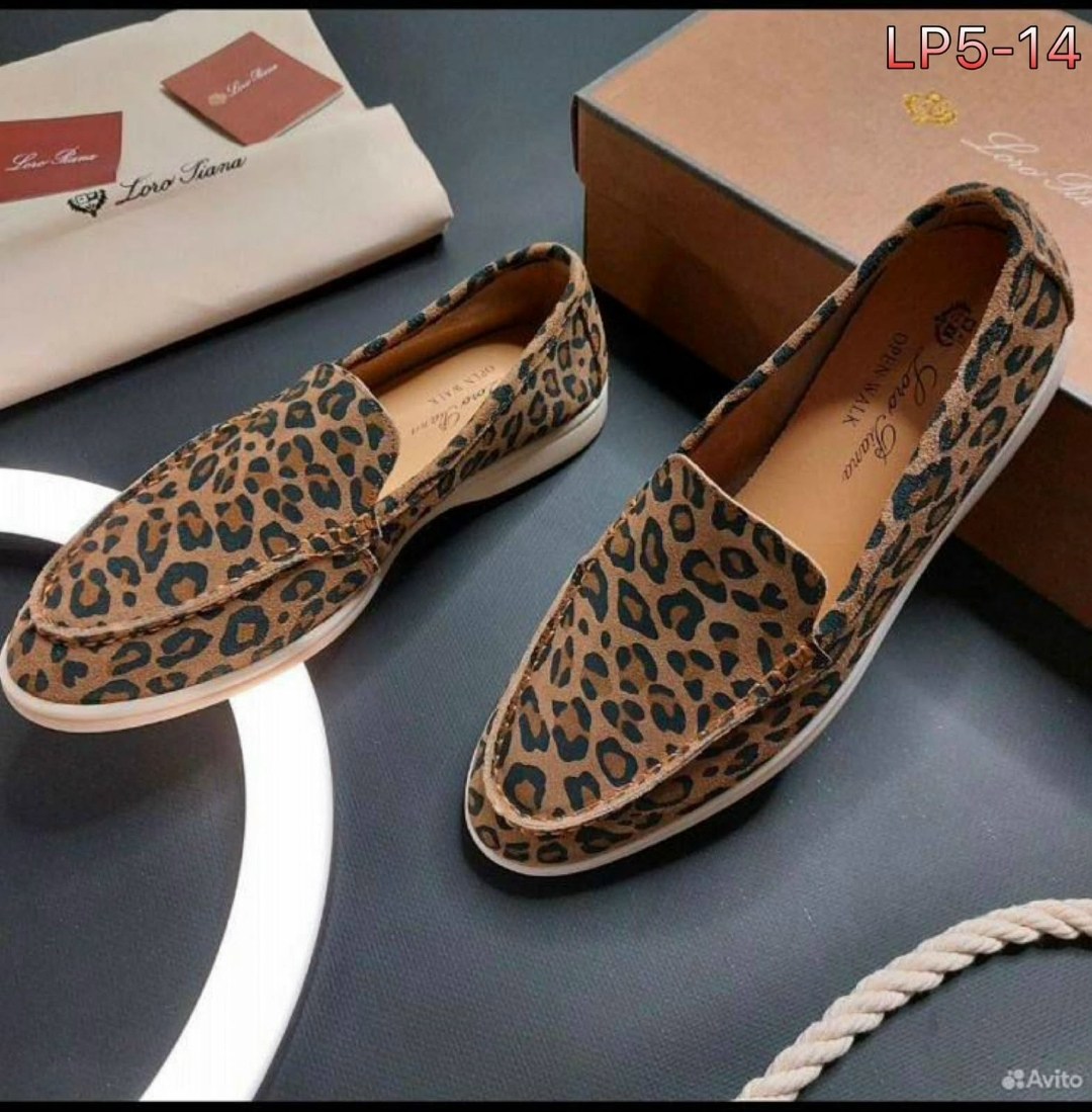 ,лоферы из натуральной замши loro piana,леопардовые лоферы, женская,обуви