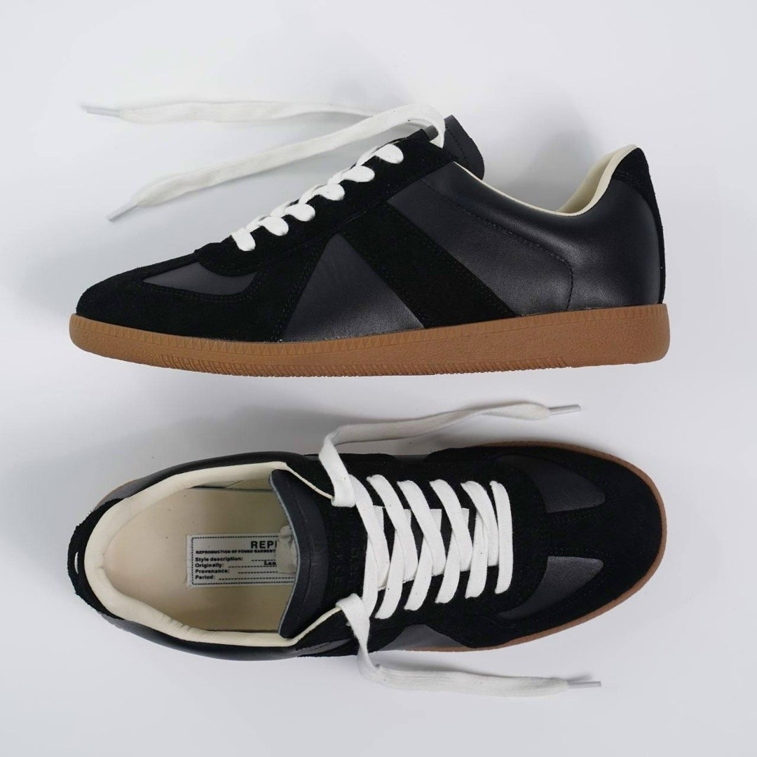 кроссовки maison margiela replica "black/brown",кроссовки maison margiela,кроссовки кожаные maison margiela replica черный,кроссовки maison margiela replica,maison margiela кеды