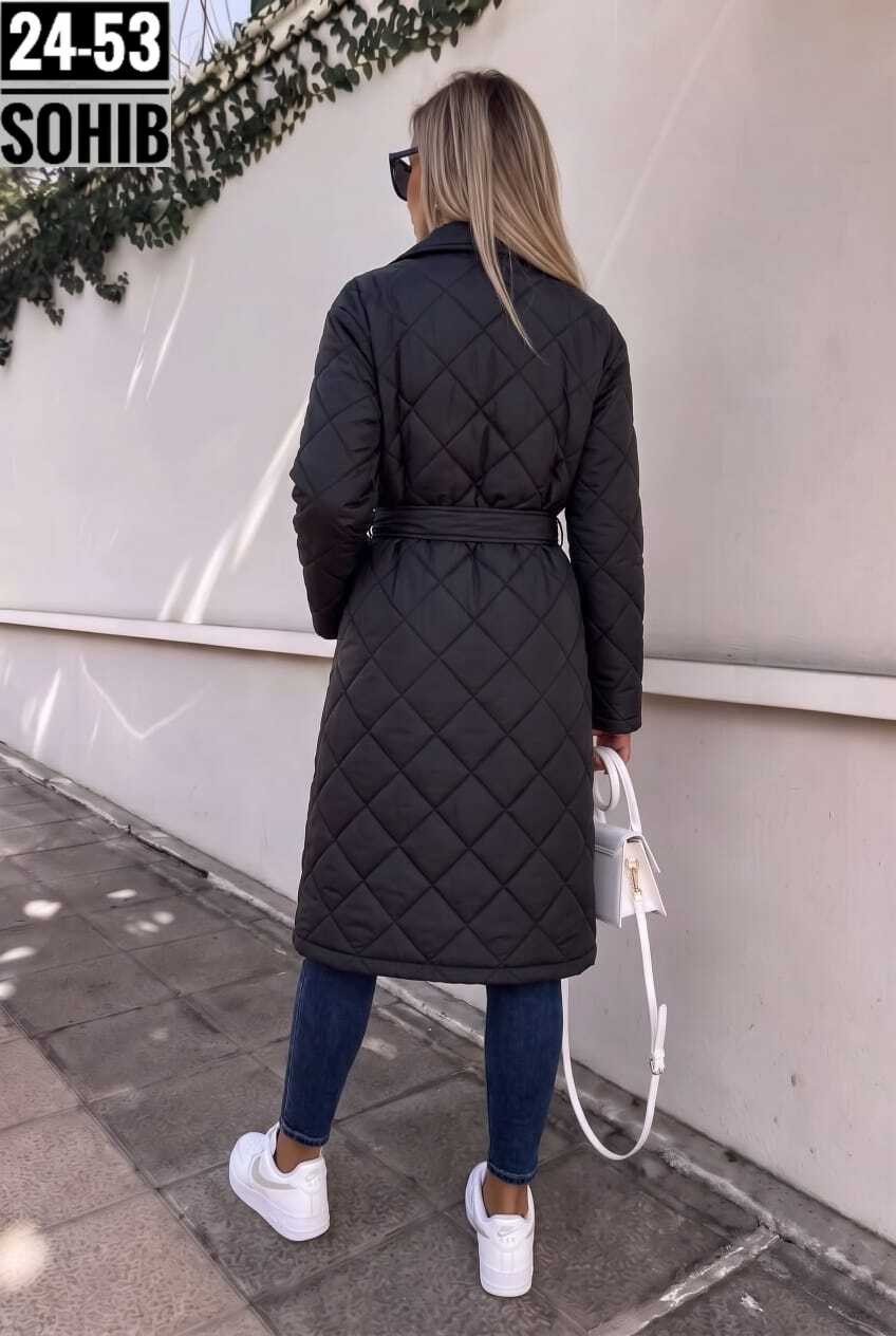 куртка демисезонная длинная стеганая с поясом ah fashion,пальто стеганое плащ стеганый куртка женская весна dh fashion,пальто стеганое женское,стеганое пальто,плащ стеганый женский пальто стеганое
