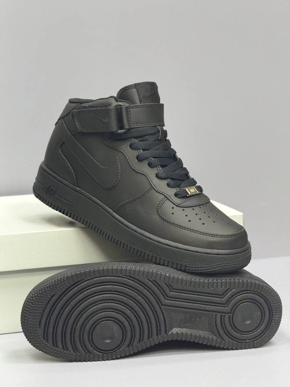 кроссовки nike air force 1 mid "black",nike air force 1 mid "black",зимние кроссовки nike air force 1 mid,мужские кроссовки nike air force 1 mid 07 315123-001 (чёрный),nike air force 1 mid