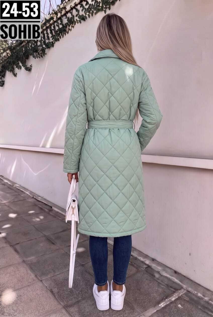 куртка демисезонная длинная стеганая с поясом ah fashion,пальто стеганое плащ стеганый куртка женская весна dh fashion,пальто стеганое женское,стеганое пальто,плащ стеганый женский пальто стеганое