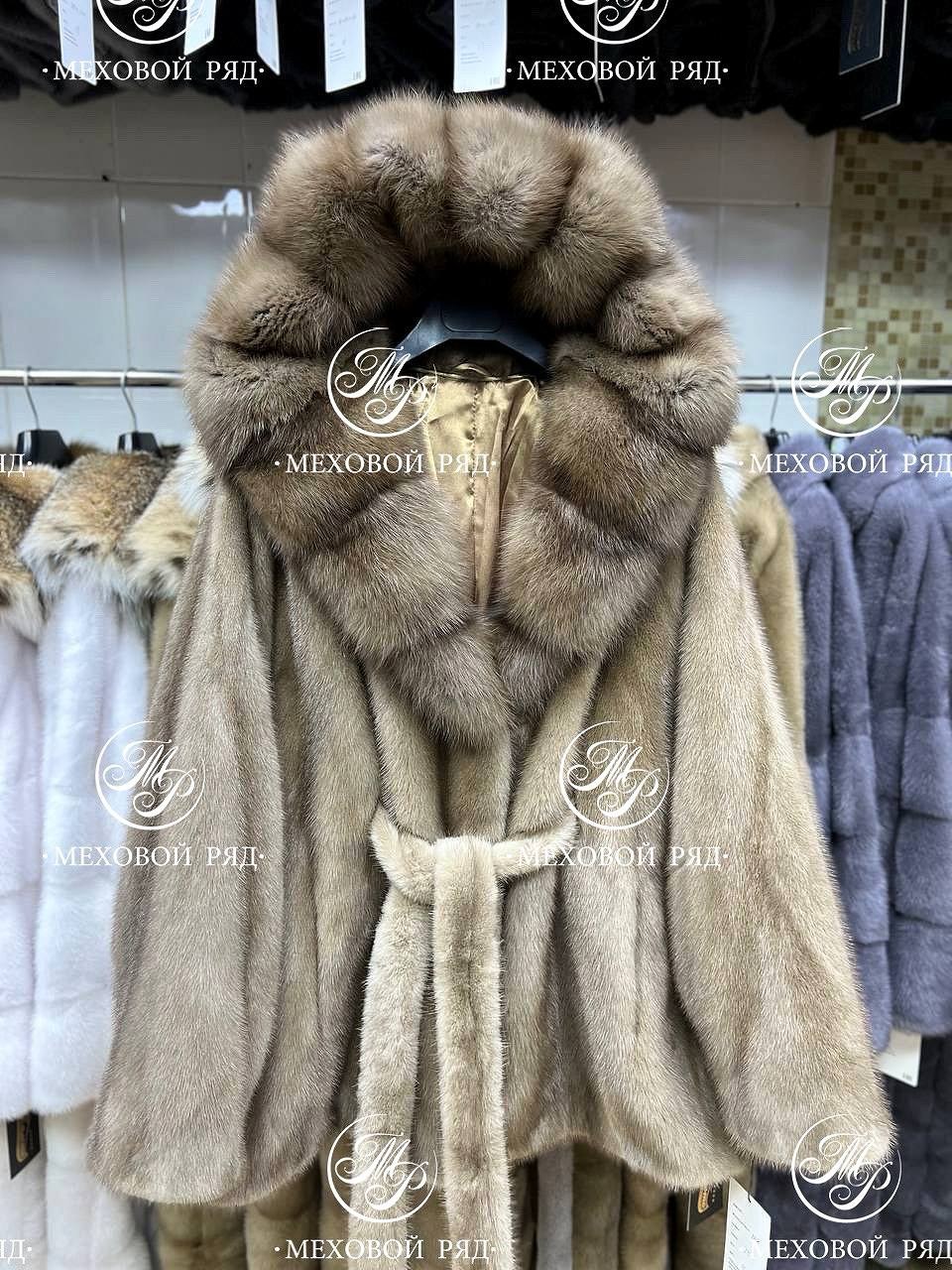 шубка из меха импортной норки цвет пастель капюшон,шуба норковая с капюшоном из куницы "кимоно",шуба норка,шуба,норковая шуба с капюшоном из меха натуральной куницы