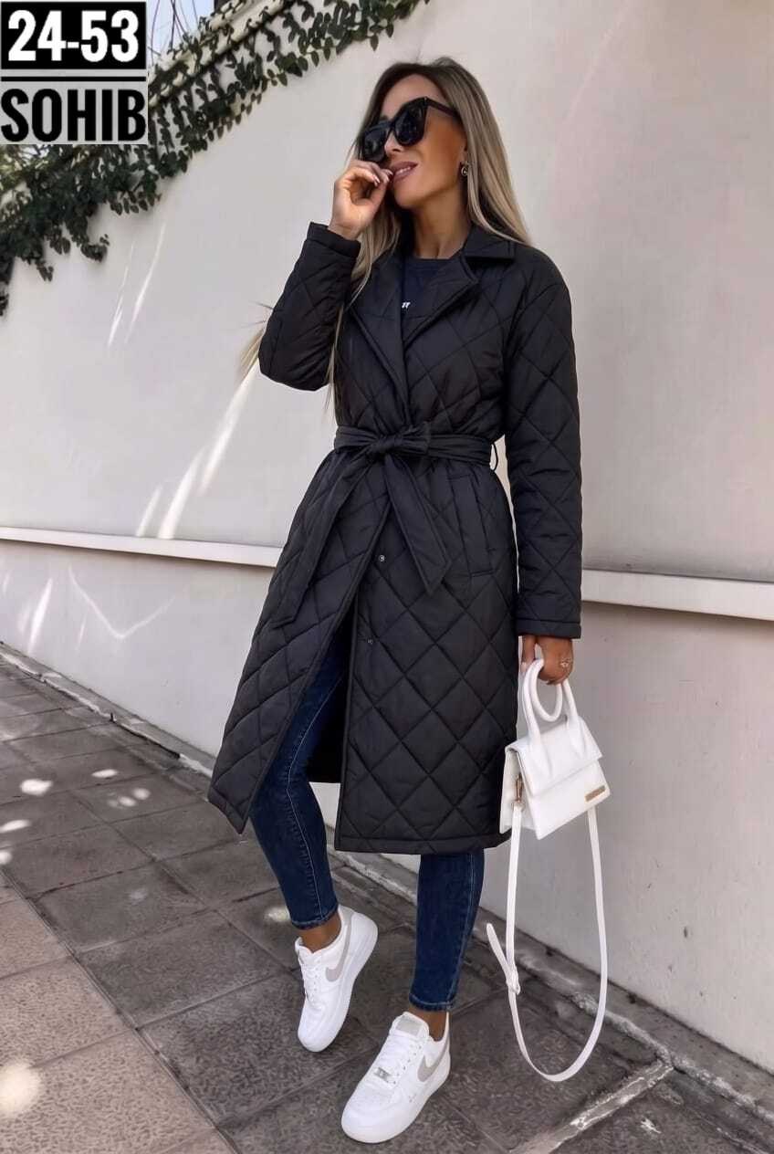 куртка демисезонная длинная стеганая с поясом ah fashion,пальто стеганое плащ стеганый куртка женская весна dh fashion,пальто стеганое женское,стеганое пальто,плащ стеганый женский пальто стеганое