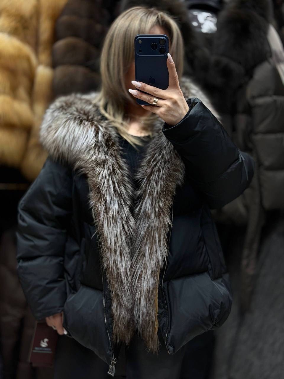 пуховик с натуральным мехом,пуховик с натуральным мехом чернобурки,пуховик с мехом,куртка - пуховик с мехом чернобурки city furs,пуховик с чернобуркой