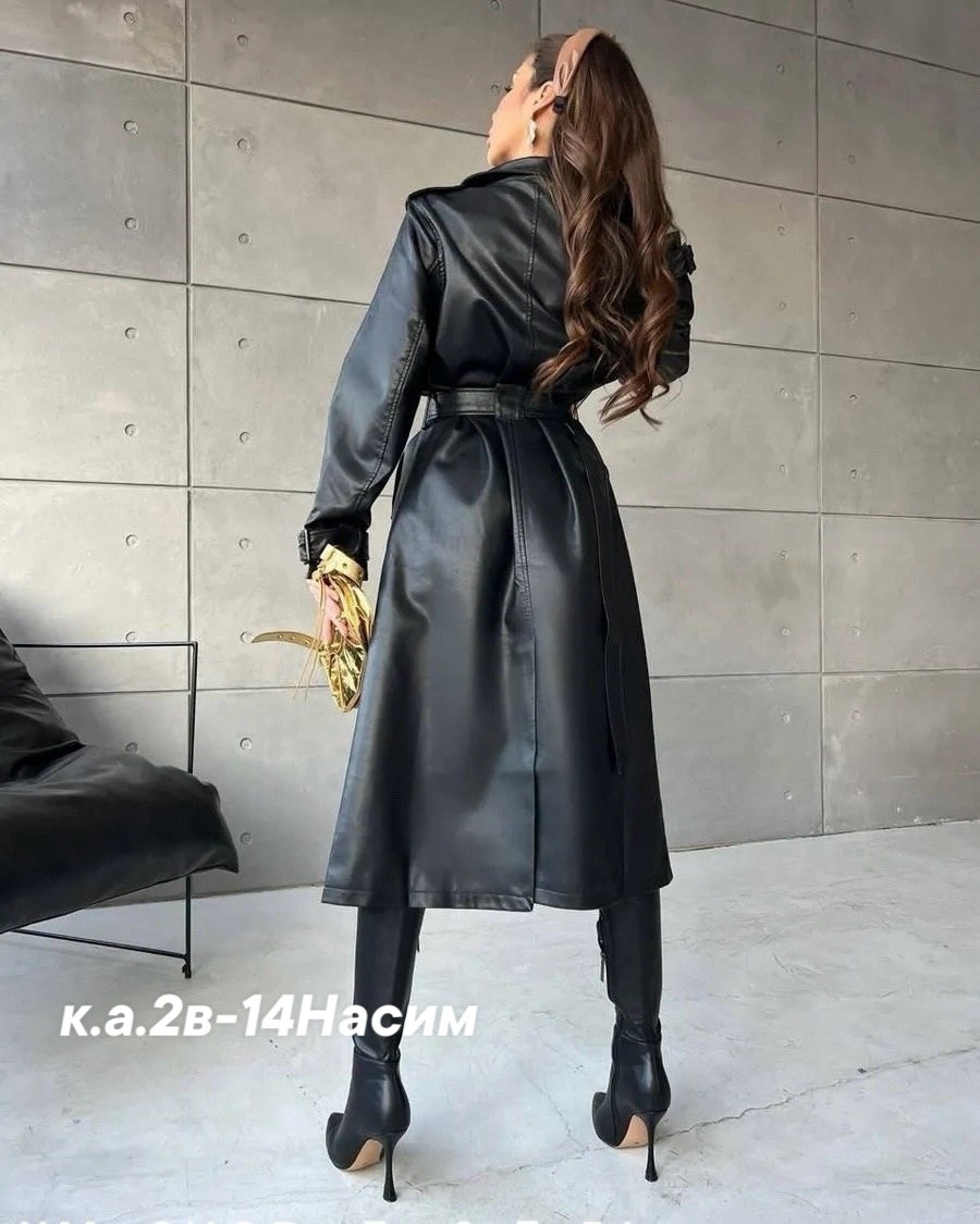 кожаный плащ женский 2026,плащ тренч кожаный,кожаный плащ женский,кожаный плащ,тренч кожаный