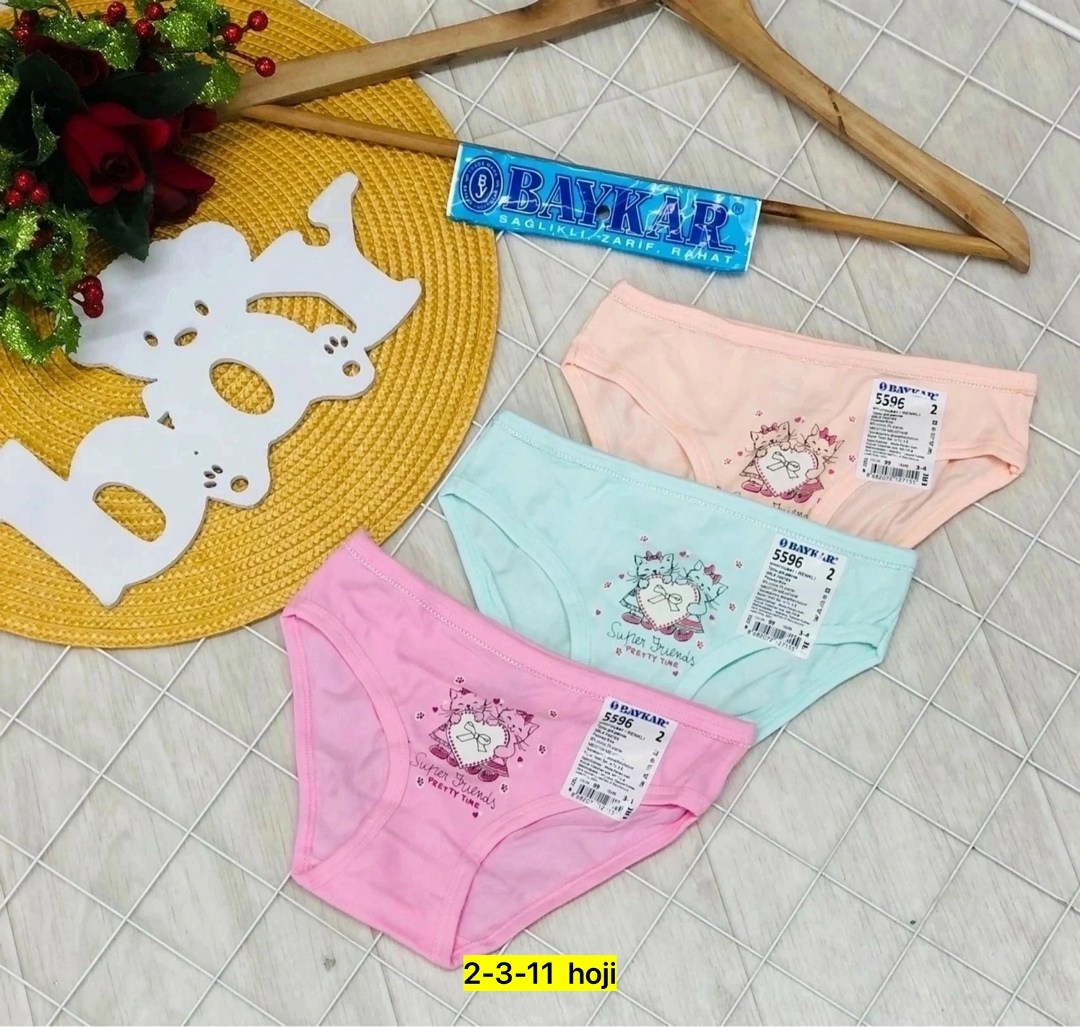 baykar трусы для девочки 5576,трусы для девочки,комплект трусов слипы baykar для девочек 3 шт,трусики для девочек,набор трусиков для девочек