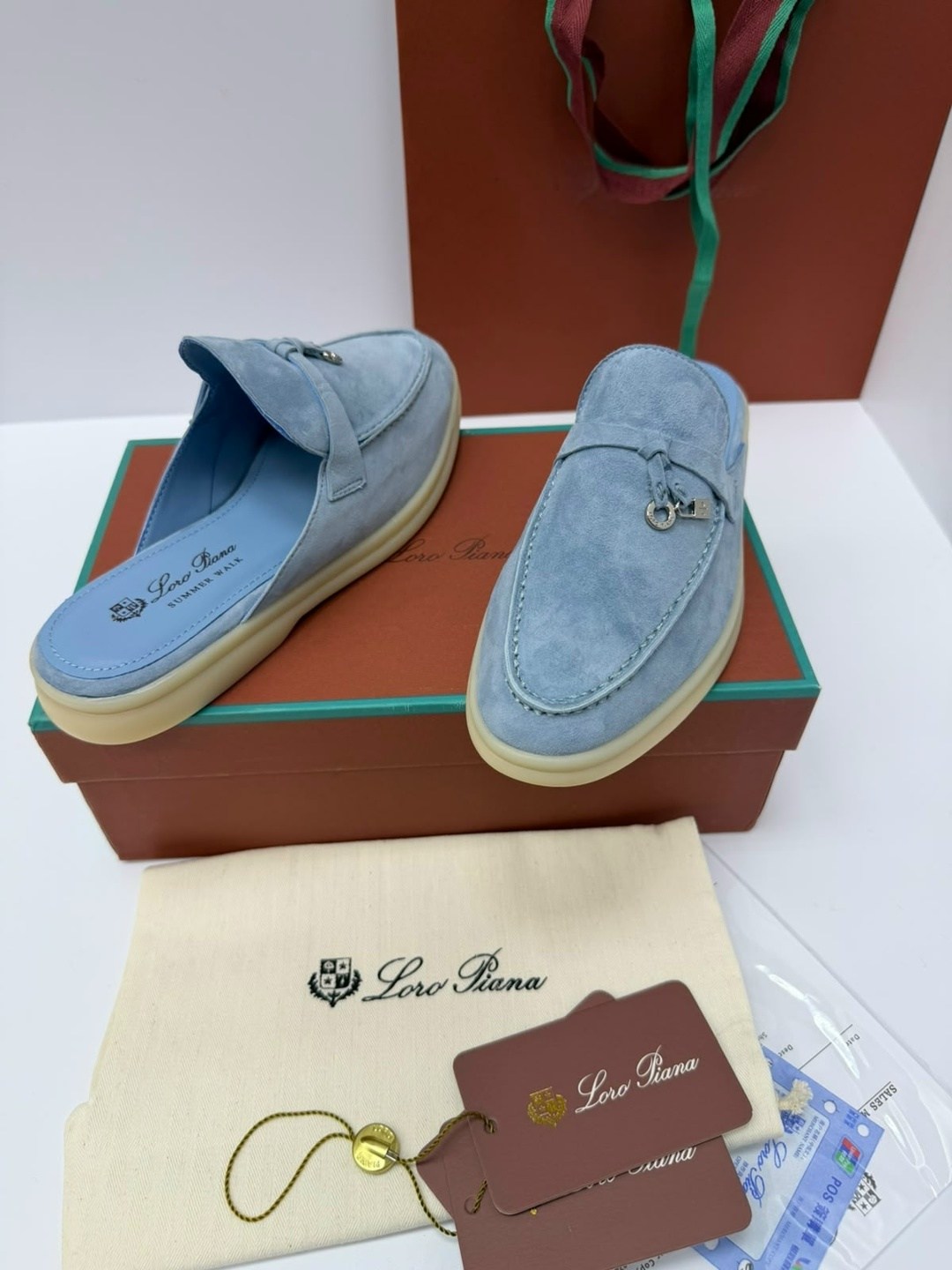 мюли loro piana,loro piana лоферы,,женские замшевые мюли loro piana голубые,лоферы loro piana женские