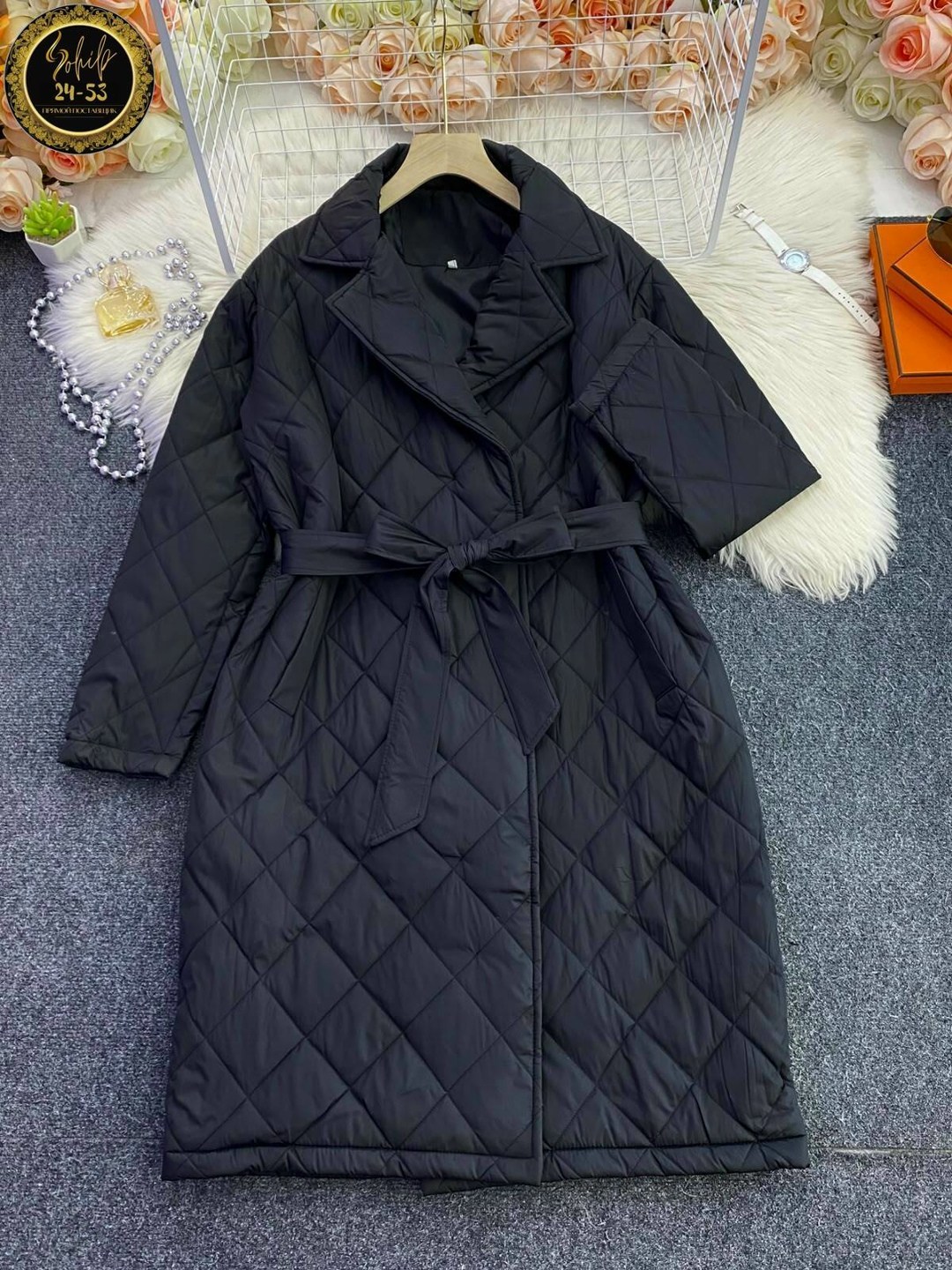 стеганое пальто,пальто стеганое плащ стеганый куртка женская весна dh fashion,куртка демисезонная длинная стеганая с поясом ah fashion,пальто стеганое женское,пальто демисезонное стеганое