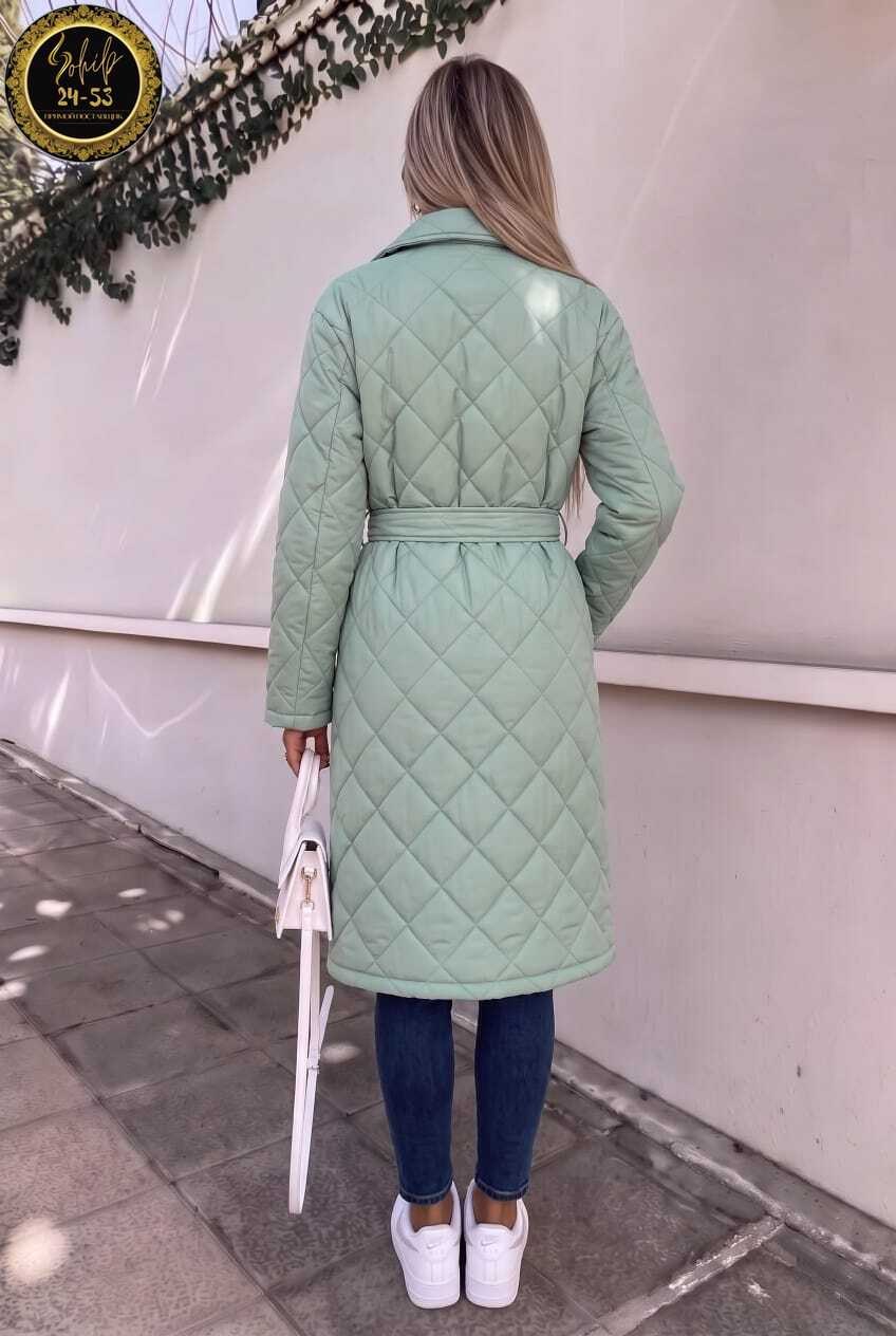 стеганое пальто,пальто стеганое плащ стеганый куртка женская весна dh fashion,куртка демисезонная длинная стеганая с поясом ah fashion,пальто стеганое женское,пальто демисезонное стеганое