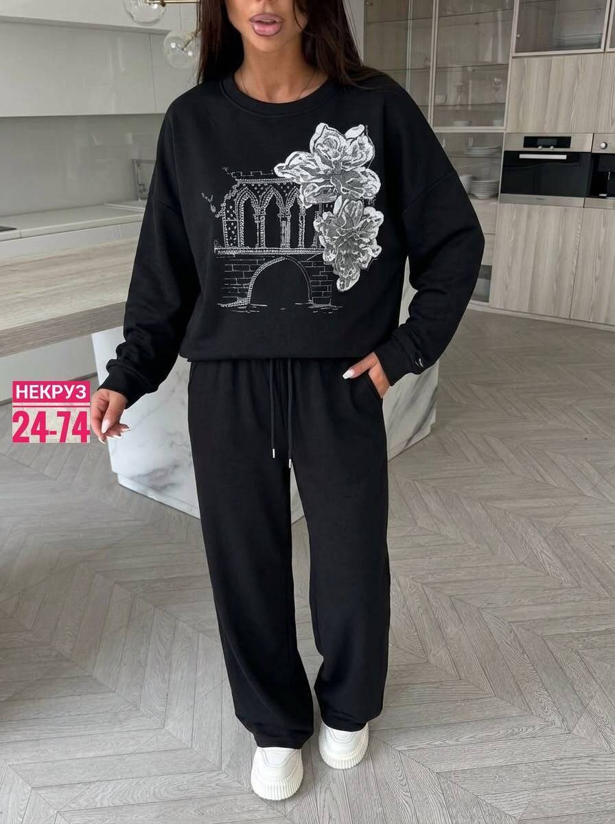 вязаный костюм свитшот и брюки trend collection,костюм трикотажный женский,спортивные костюмы женские,костюм женский,женский костюм на флисе