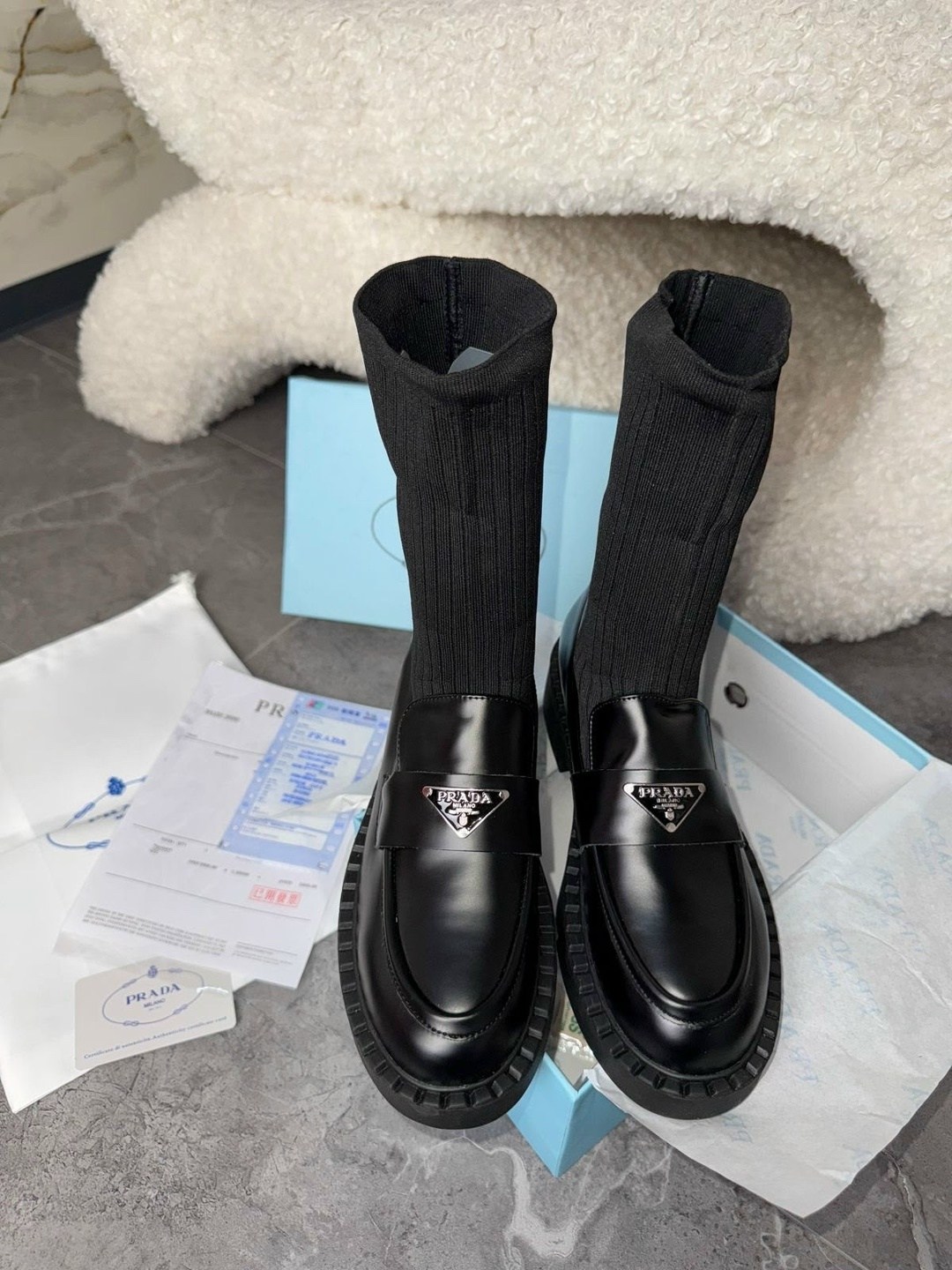 сапоги prada,ботинки prada,,комбинированные ботинки прада,короткие сапоги