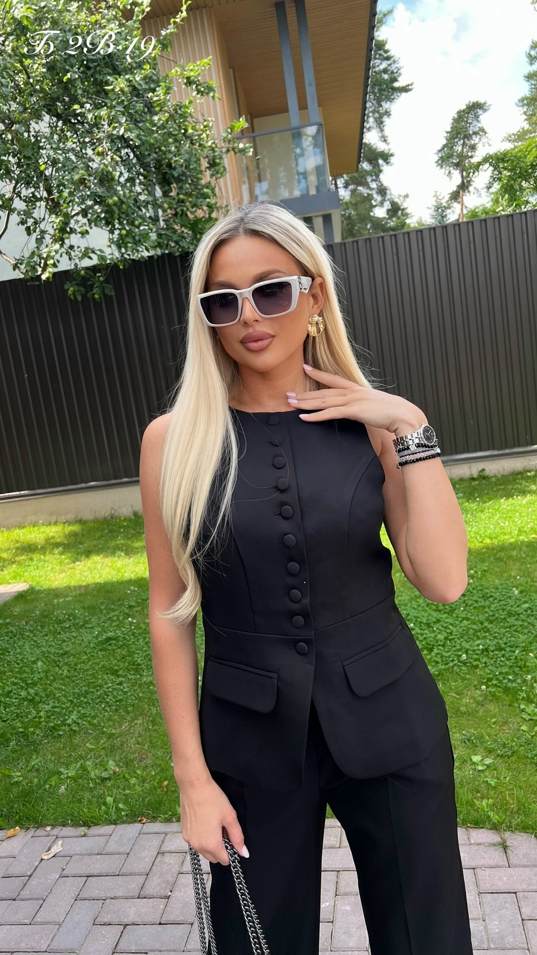 брючный костюм,костюм брючный с жилеткой женский,костюм брючный чёрный с жилетом от бренда avili,костюм женский,женские брючные костюмы
