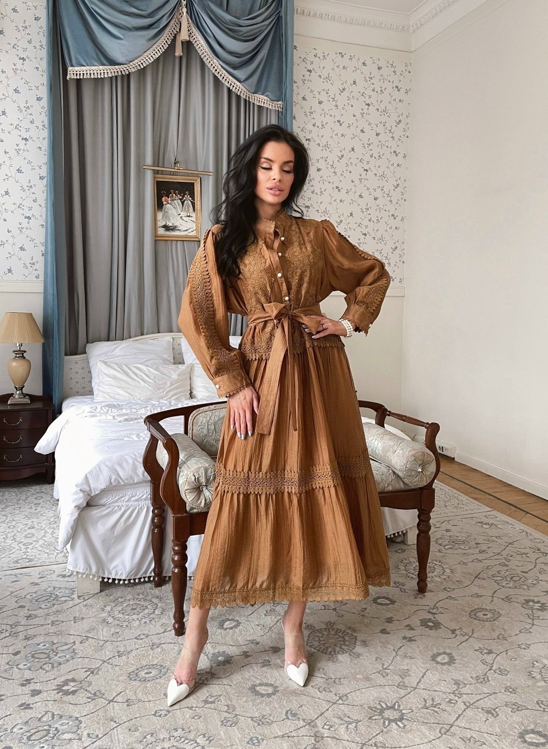платье 👗,платья женская,платье с кружевами,женские длинные платья,винтажное платье